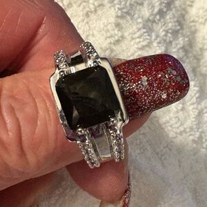 Ring- Men’s size 9 Ring stainless steel Black simulated stone with Zironca
